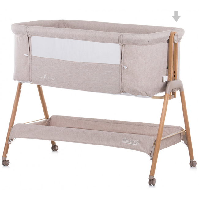 Chipolino Sweet Dreams Λίκνο με Ανοιγόμενη Πλευρά Mocca Wood KOSSD0212MO (Δώρο Super Απαλή Κουβερτούλα)