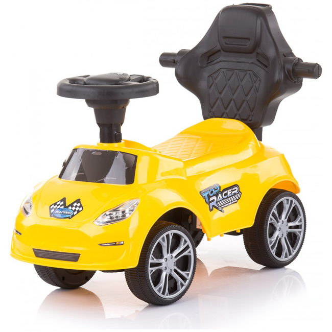Chipolino Turbo Musical ride on car with handle Yellow ROCTR02104YE