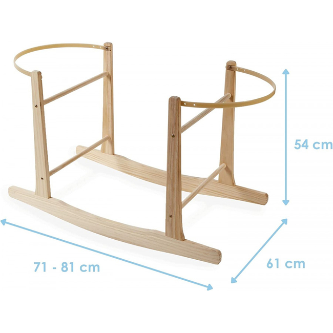 Clair de Lune Deluxe Wooden Rocking Moses Basket Stand Natural CL1556NL