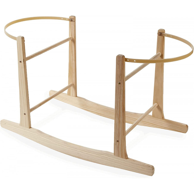 Clair de Lune Deluxe Wooden Rocking Moses Basket Stand Natural CL1556NL