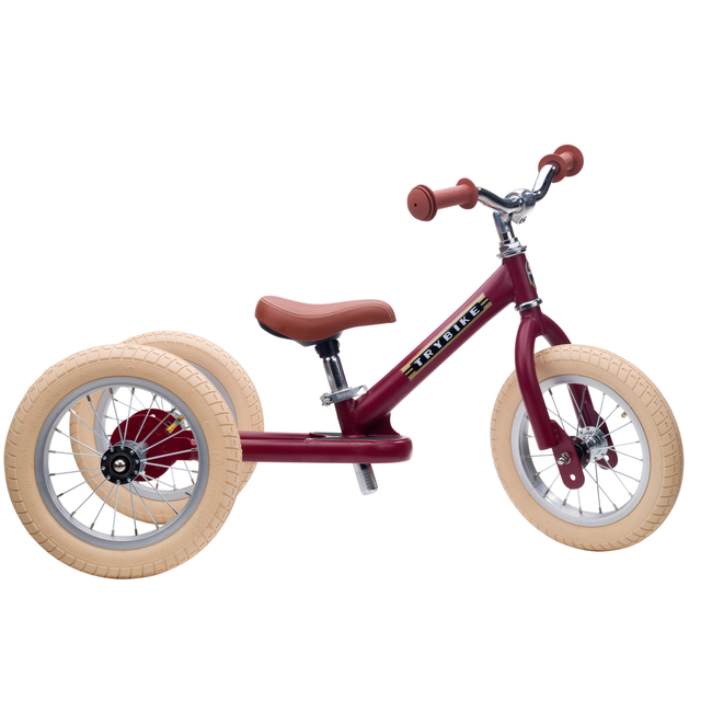 Trybike 2 in 1 Tricycle that converts into a balance bike Vintage Red Matte