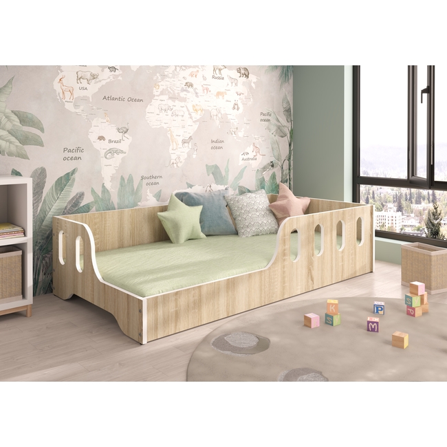 Montessori Coco Children's Bed 160 x 80 cm + Gift Mattress Natural R