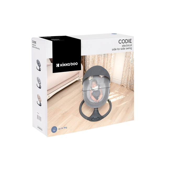 Kikka Boo Codie Ηλεκτρικό Ρηλάξ περιστροφή από πλευρά σε πλευρά Dark Grey 31005010092 (Δώρο Super Απαλή Κουβερτούλα)