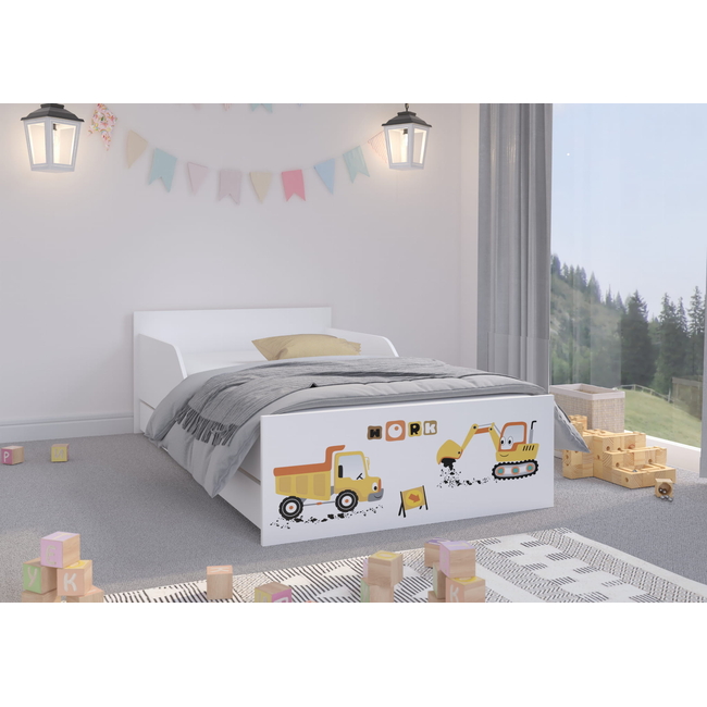 Παιδικό Κρεβάτι Pufi 90x180 cm με Συρτάρι + Δώρο Στρώμα - Construction
