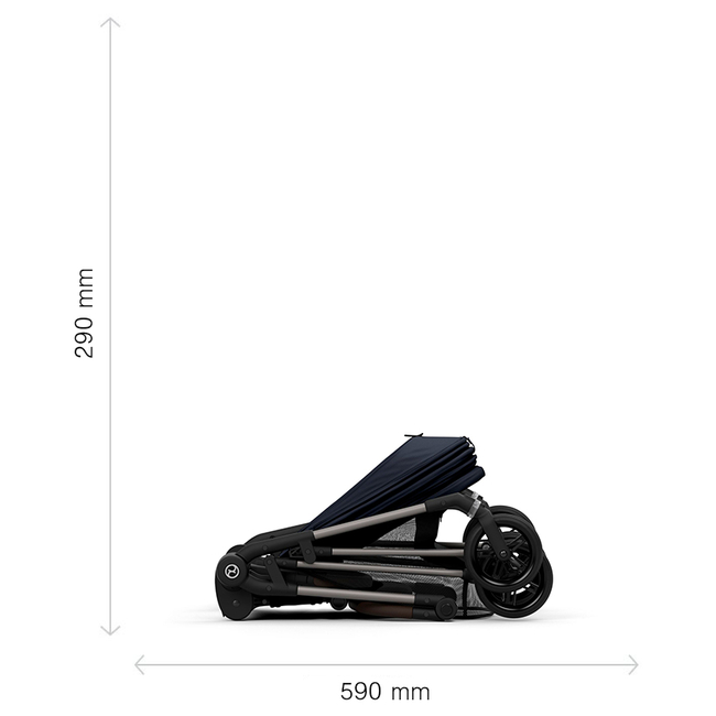 Cybex Melio Βρεφικό Καρότσι 6.1 kg Moon Black 522002647