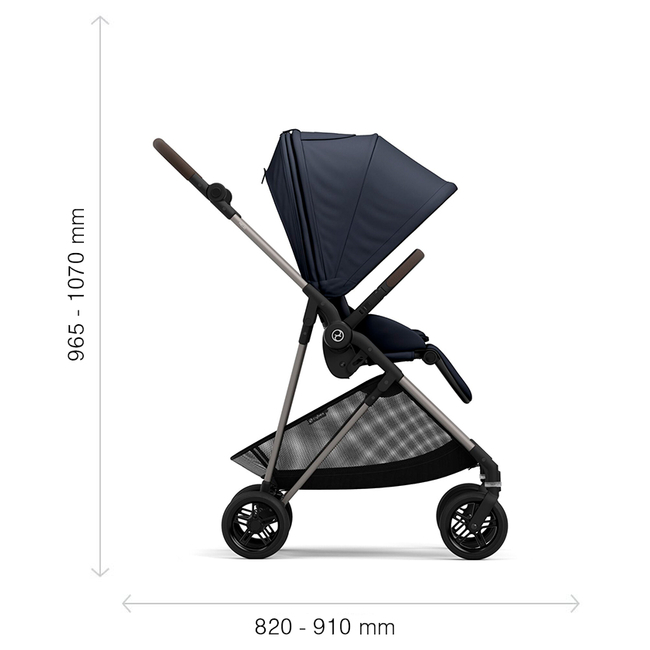 Cybex Melio Βρεφικό Καρότσι 6.1 kg Moon Black 522002647