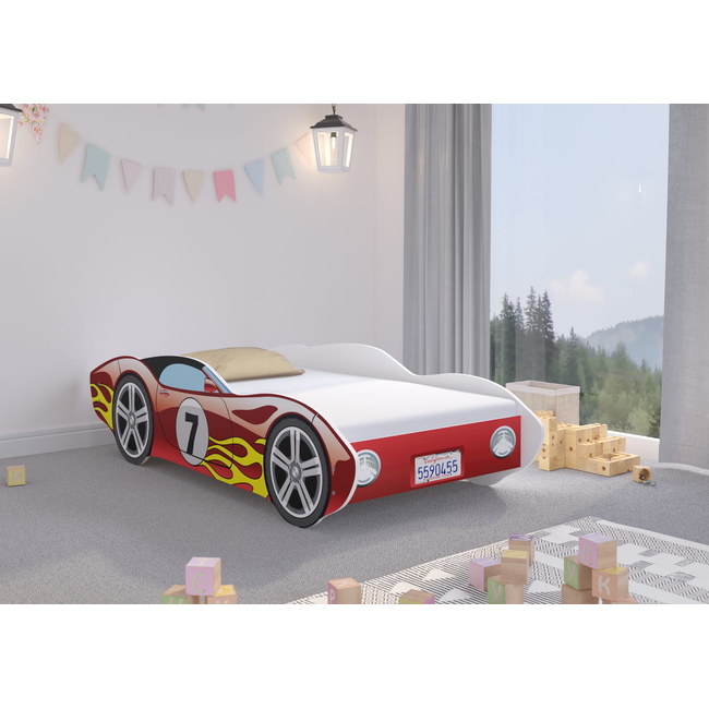 Children's Bed 160 x 80 cm (Gift Mattress) - Red Corvette