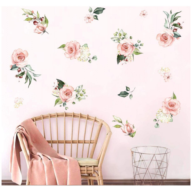 Decalmile Wall Stickers For Kids Room 4 sheets Garden Flowers DM0651