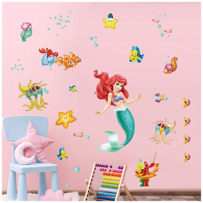 Decalmile Wall Stickers For Kids Room Little Mermaid DM0312
