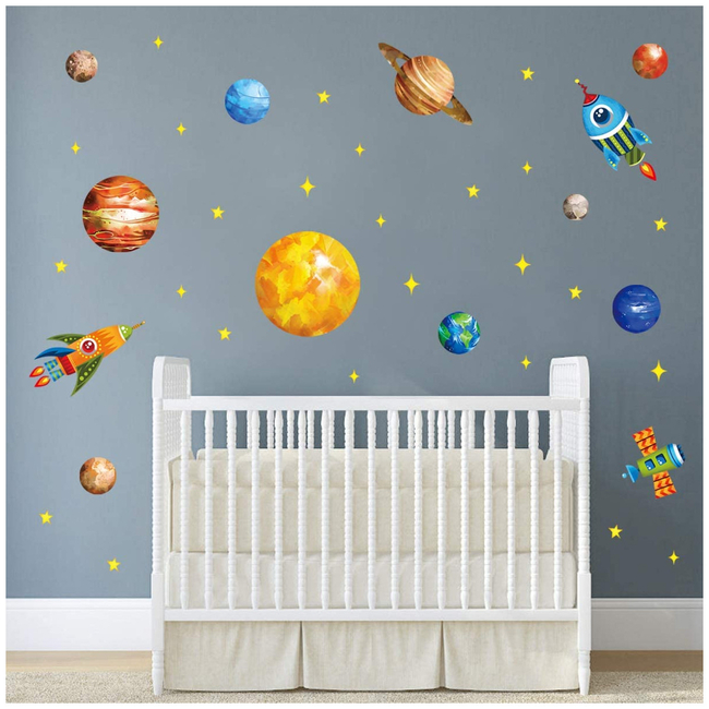 Decalmile Wall Stickers For Kids Room Planets DM0586