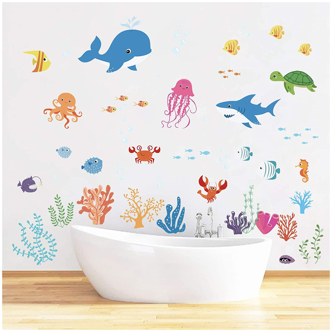 Decalmile Wall Stickers For Kids Room Under the Sea DM0193