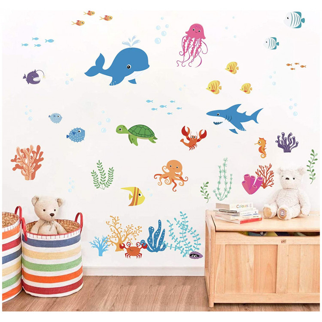 Decalmile Wall Stickers For Kids Room Under the Sea DM0193