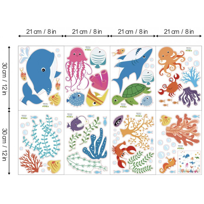 Decalmile Wall Stickers For Kids Room Under the Sea DM0193