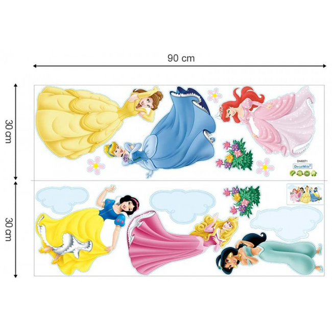 Decalmile Αυτοκόλλητα Τοίχου Για Παιδικό Δωμάτιο Πριγκίπισσες DM0073