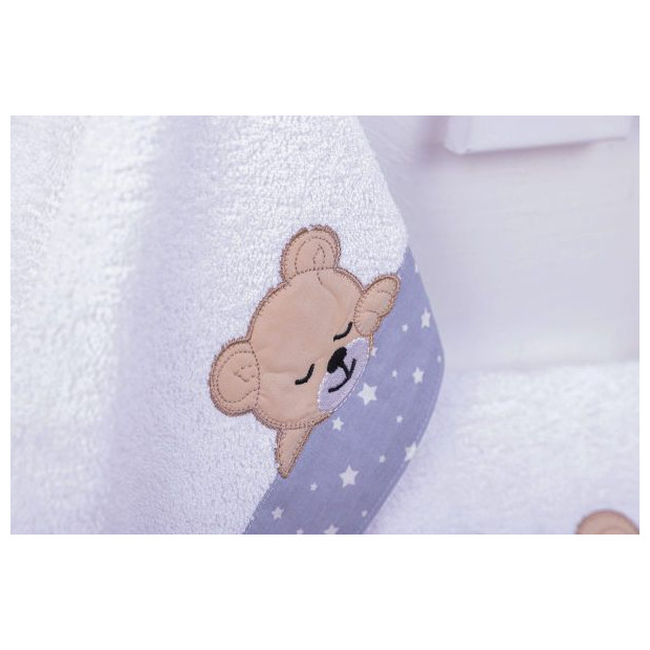 Dimcol Set of 2 -piece baby towels 30x50 & 70x140 cm Sleeping Bear Cub 10