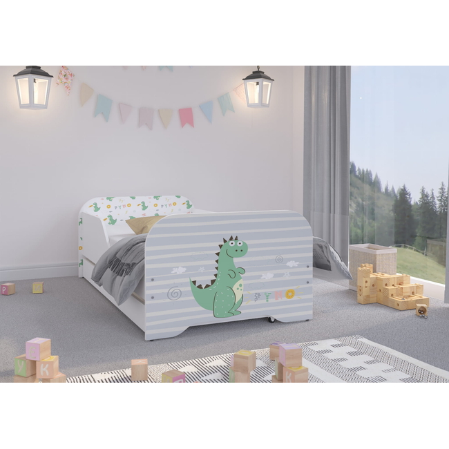Toddler Children Kids Bed Including Mattress + Drawer 160x80 - Dino