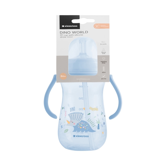 Kikka Boo PP cup with silicone straw 300ml Dino World Blue 31302030078