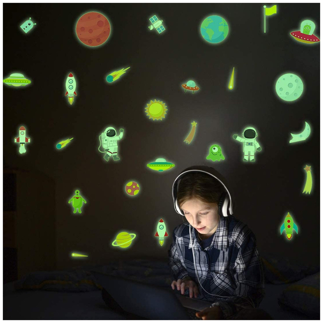 DIY Φωσφορούχα Αυτοκόλλητα Τοίχου Για Παιδικό Δωμάτιο Planets Astronaut X0018HNGQ7