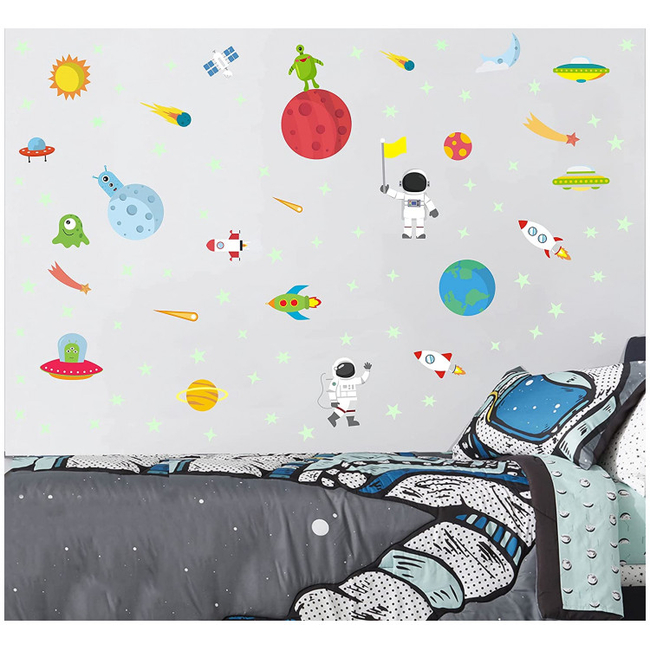 DIY Φωσφορούχα Αυτοκόλλητα Τοίχου Για Παιδικό Δωμάτιο Planets Astronaut X0018HNGQ7