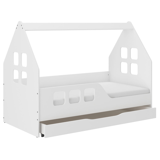 Montessori Children's Bed with Drawer 160 x 80 cm White L