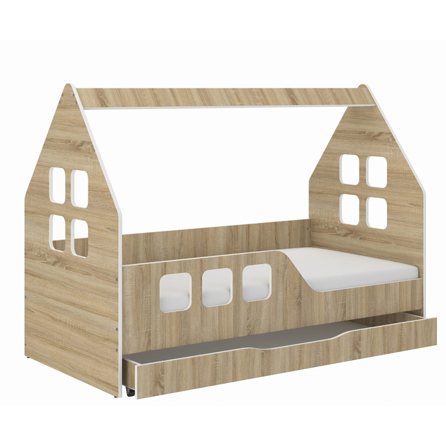 Παιδικό Κρεβάτι Domek Montessori με Συρτάρι 160 x 80 cm (ΔΩΡΟ ΤΟ ΣΤΡΩΜΑ) Φυσικό L