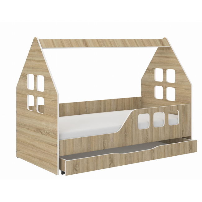 Παιδικό Κρεβάτι Domek Montessori με Συρτάρι 160 x 80 cm (ΔΩΡΟ ΤΟ ΣΤΡΩΜΑ) Φυσικό R