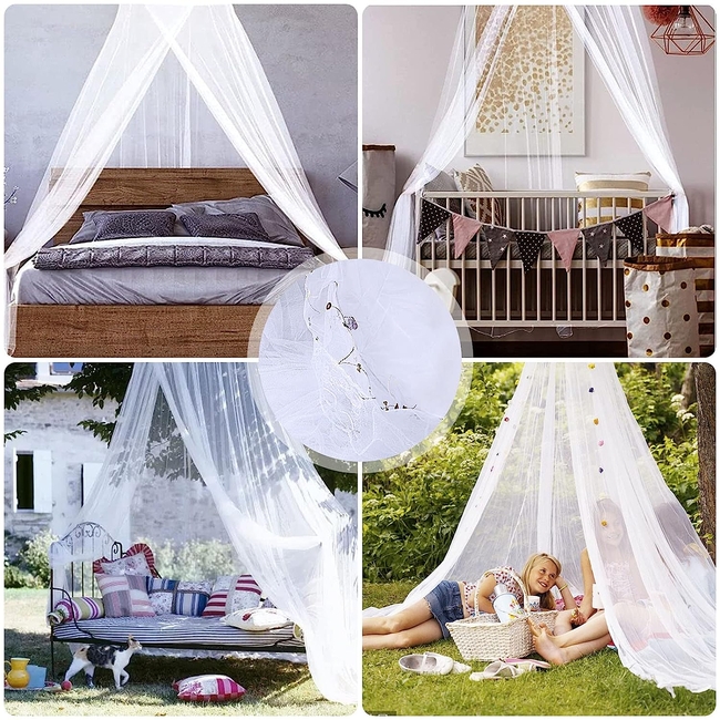 Dream Large Mosquito Net 270 cm For Single & Double Bed White