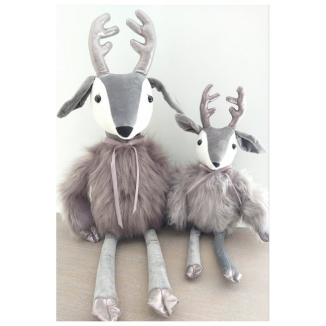 Medium Plush Deer 45 cm Grey Color