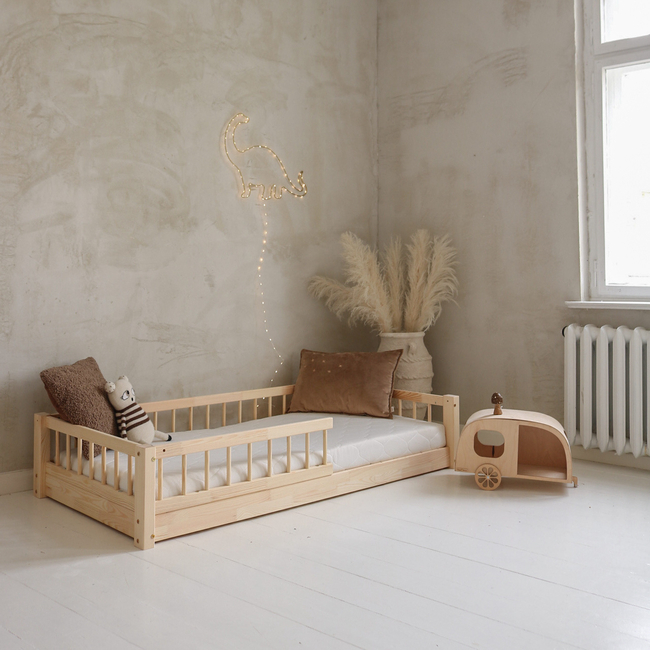 Luletto Basic Bello Παιδικό Κρεβάτι με Πλάτη Ξύλινο Σκανδιναβικού Στυλ