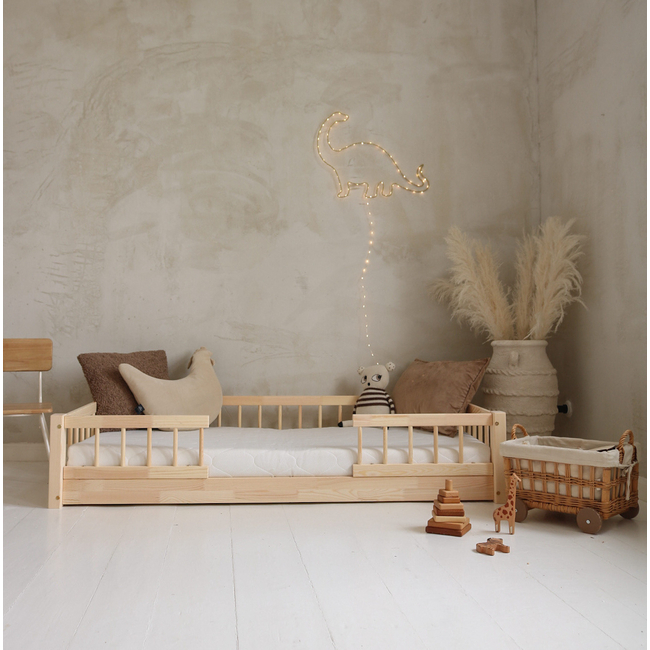Luletto Basic Bello Duo Ξύλινο Παιδικό Κρεβάτι με Κάγκελα & Κεντρική Είσοδο