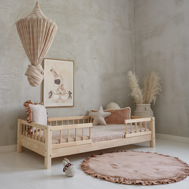 Luletto Basic Bello Duo Ξύλινο Παιδικό Κρεβάτι με Κάγκελα & Κεντρική Είσοδο