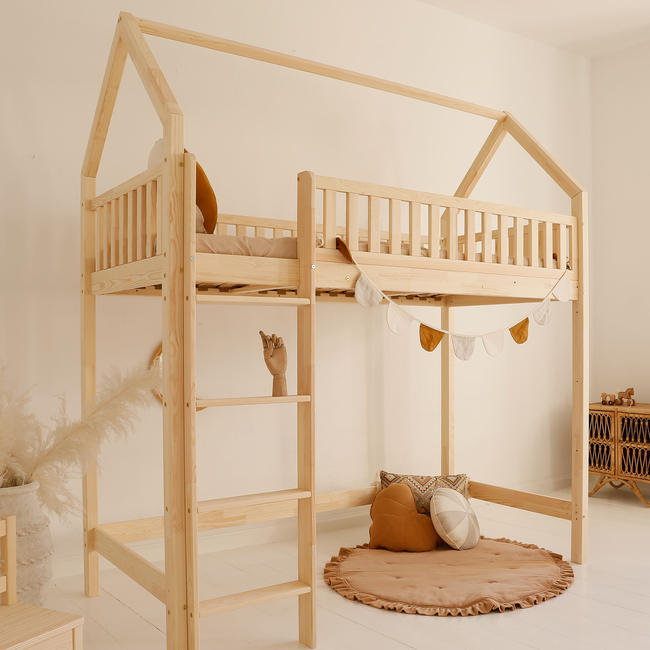 Luletto Bianco Loft – Υπερυψωμένη Κουκέτα Σπιτάκι Σε Σκανδιναβικό Στυλ