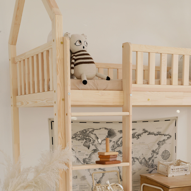 Luletto Bianco Loft – Υπερυψωμένη Κουκέτα Σπιτάκι Σε Σκανδιναβικό Στυλ