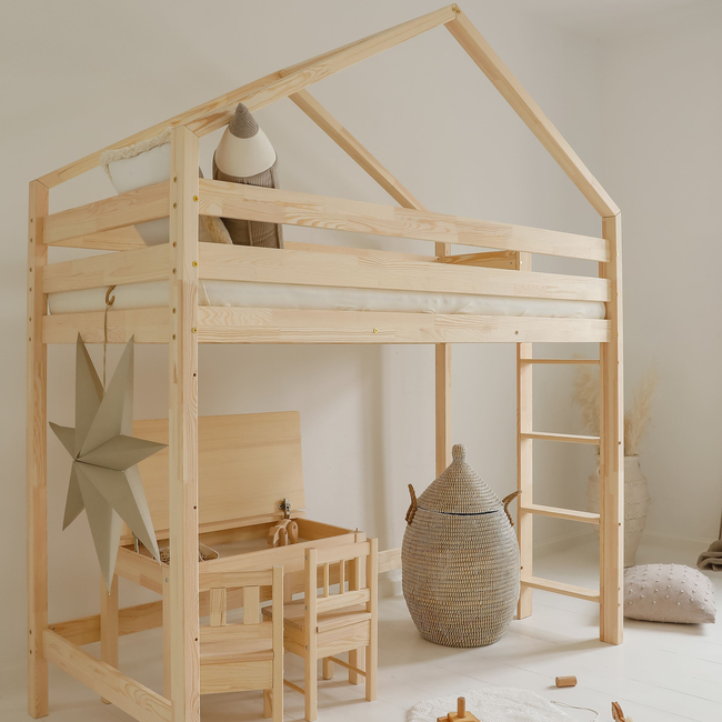 Luletto Housebed Loft – House-Shaped Scandinavian Loft Bunk Bed