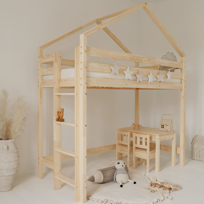 Luletto Housebed Loft – House-Shaped Scandinavian Loft Bunk Bed