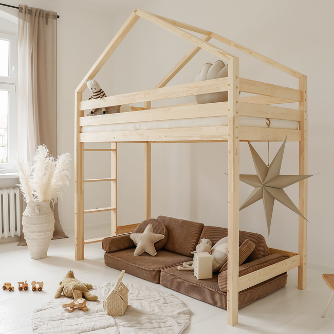 Luletto Housebed Loft – House-Shaped Scandinavian Loft Bunk Bed