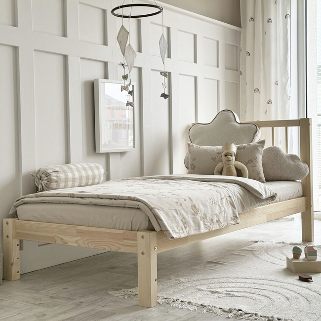 Luletto Simple Bello Παιδικό Κρεβάτι με Πλάτη Ξύλινο Σκανδιναβικού Στυλ