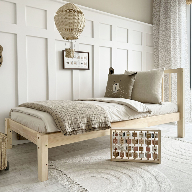 Luletto Simple Bello Παιδικό Κρεβάτι με Πλάτη Ξύλινο Σκανδιναβικού Στυλ