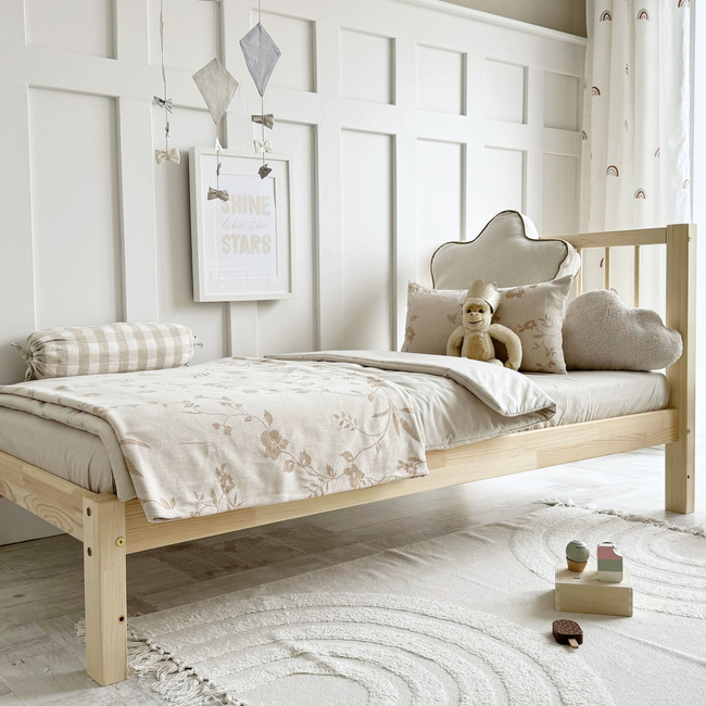 Luletto Simple Bello Παιδικό Κρεβάτι με Πλάτη Ξύλινο Σκανδιναβικού Στυλ