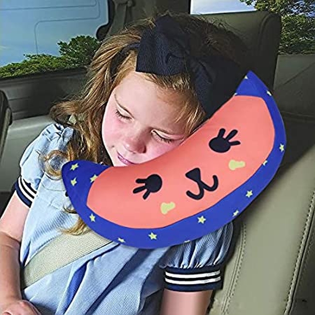Seat belt pad, car sleeping pillow Blue Cat