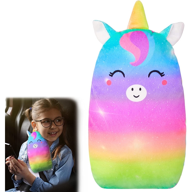 Επωμίδα Μαξιλάρι Ζώνης Αυτοκινήτου Και Στήριξη Αυχένα Car Sleeping Rainbow BY000502