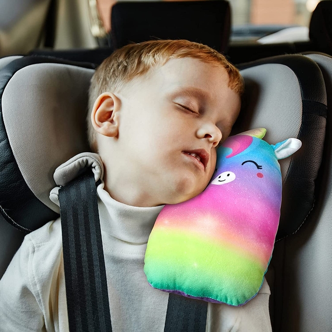 Επωμίδα Μαξιλάρι Ζώνης Αυτοκινήτου Και Στήριξη Αυχένα Car Sleeping Rainbow BY000502
