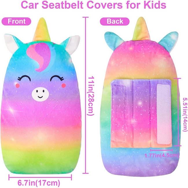 Επωμίδα Μαξιλάρι Ζώνης Αυτοκινήτου Και Στήριξη Αυχένα Car Sleeping Rainbow BY000502