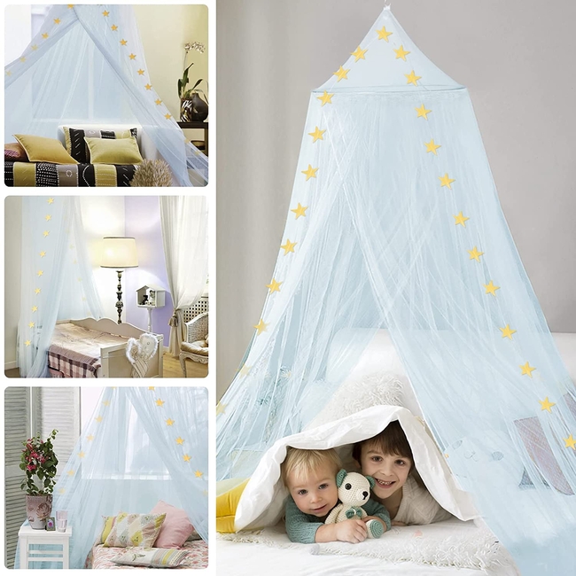 Esafio Children's mosquito net 250 cmSingle bed and double Blue