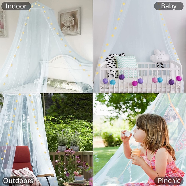 Esafio Children's mosquito net 250 cmSingle bed and double Blue
