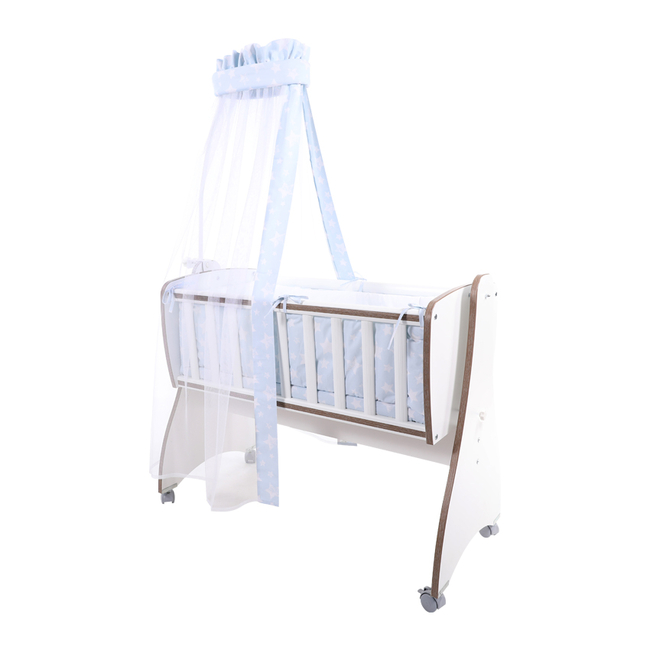 Βρεφικό Ξύλινο Λίκνο Lorelli First Dreams White String 10150550037 (Δώρο Super Απαλή Κουβερτούλα)