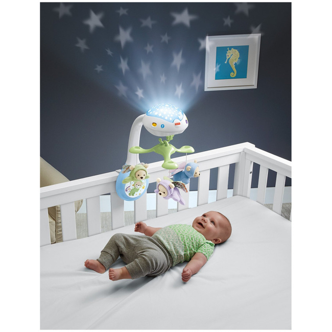 Fisher Price Butterfly Dreams 3 σε 1 - Περιστρεφόμενο Μουσικό Παιχνίδι και Προτζέκτορας CDN41