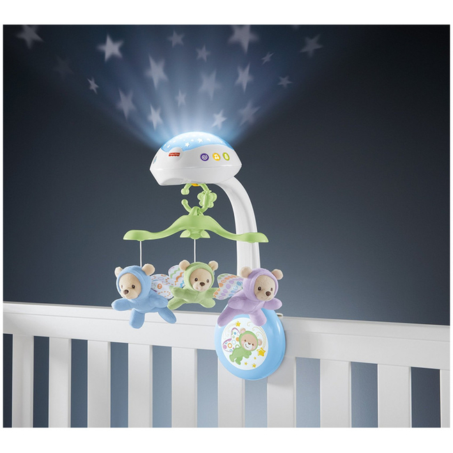 Fisher Price Butterfly Dreams 3 σε 1 - Περιστρεφόμενο Μουσικό Παιχνίδι και Προτζέκτορας CDN41