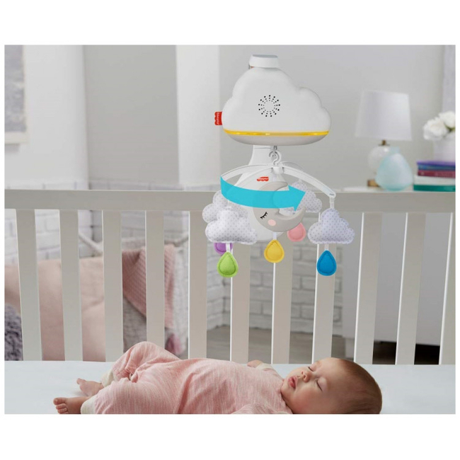 Fisher Price Calming Clouds Ονειρεμένα Συννεφάκια Περιστρεφόμενο Με Αισθητήρα Ανίχνευσης Κλάματος GRP99