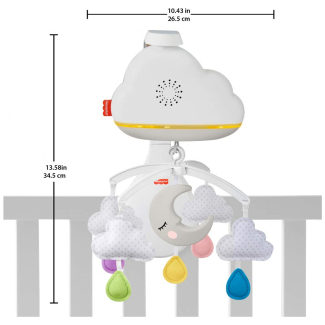 Fisher Price Calming Clouds Ονειρεμένα Συννεφάκια Περιστρεφόμενο Με Αισθητήρα Ανίχνευσης Κλάματος GRP99